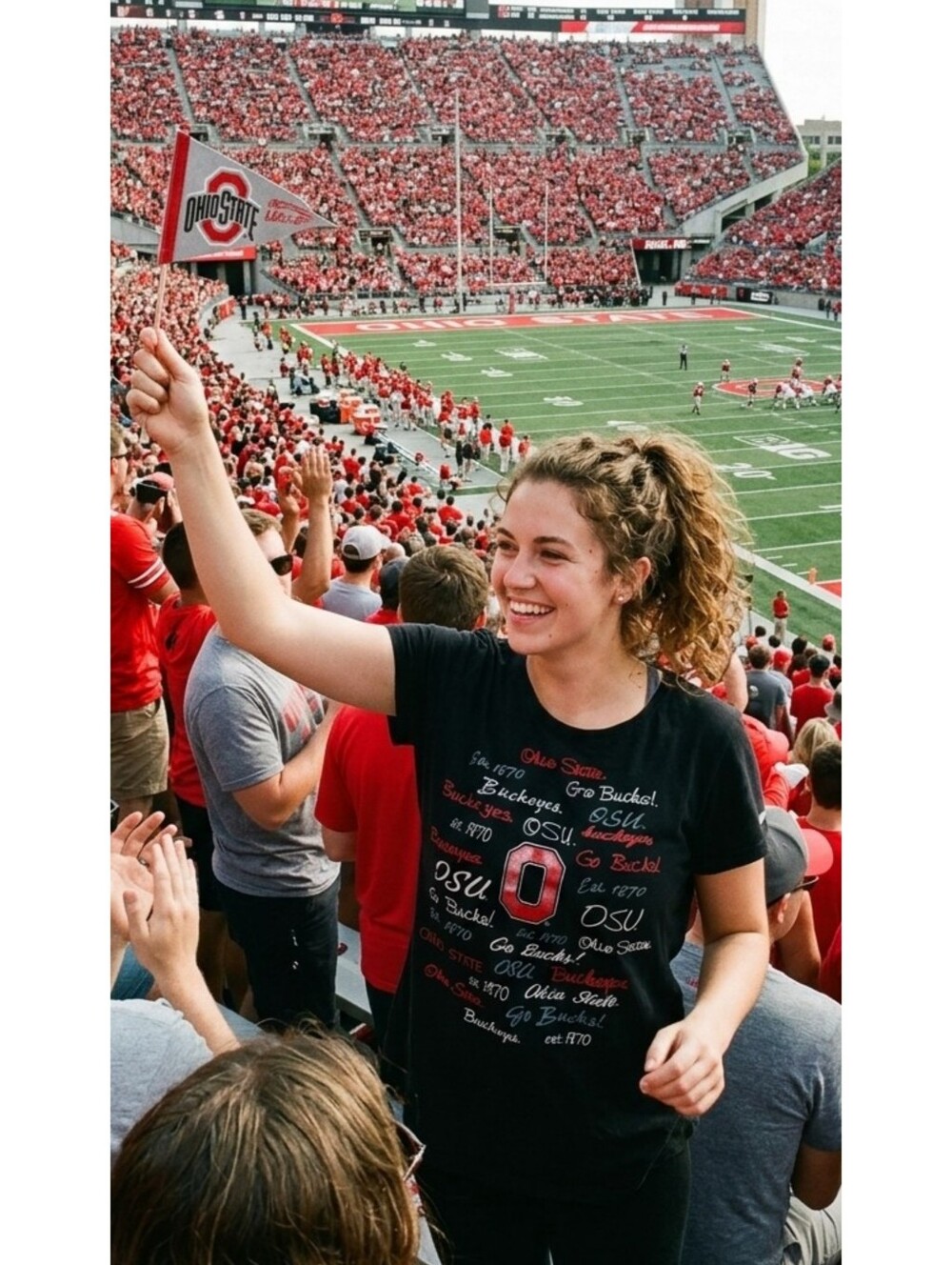 Vintage Soffe Woman's Black Ohio State University Buckeye Tee